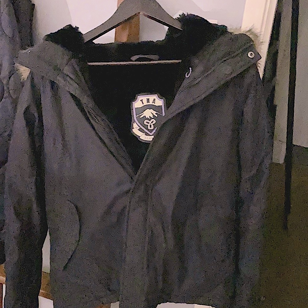 Dark black TNA winter jacket, super warm
